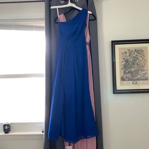 Royal blue one shoulder dress